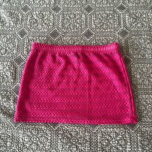 Hot pink mesh mini skirt bikini cover